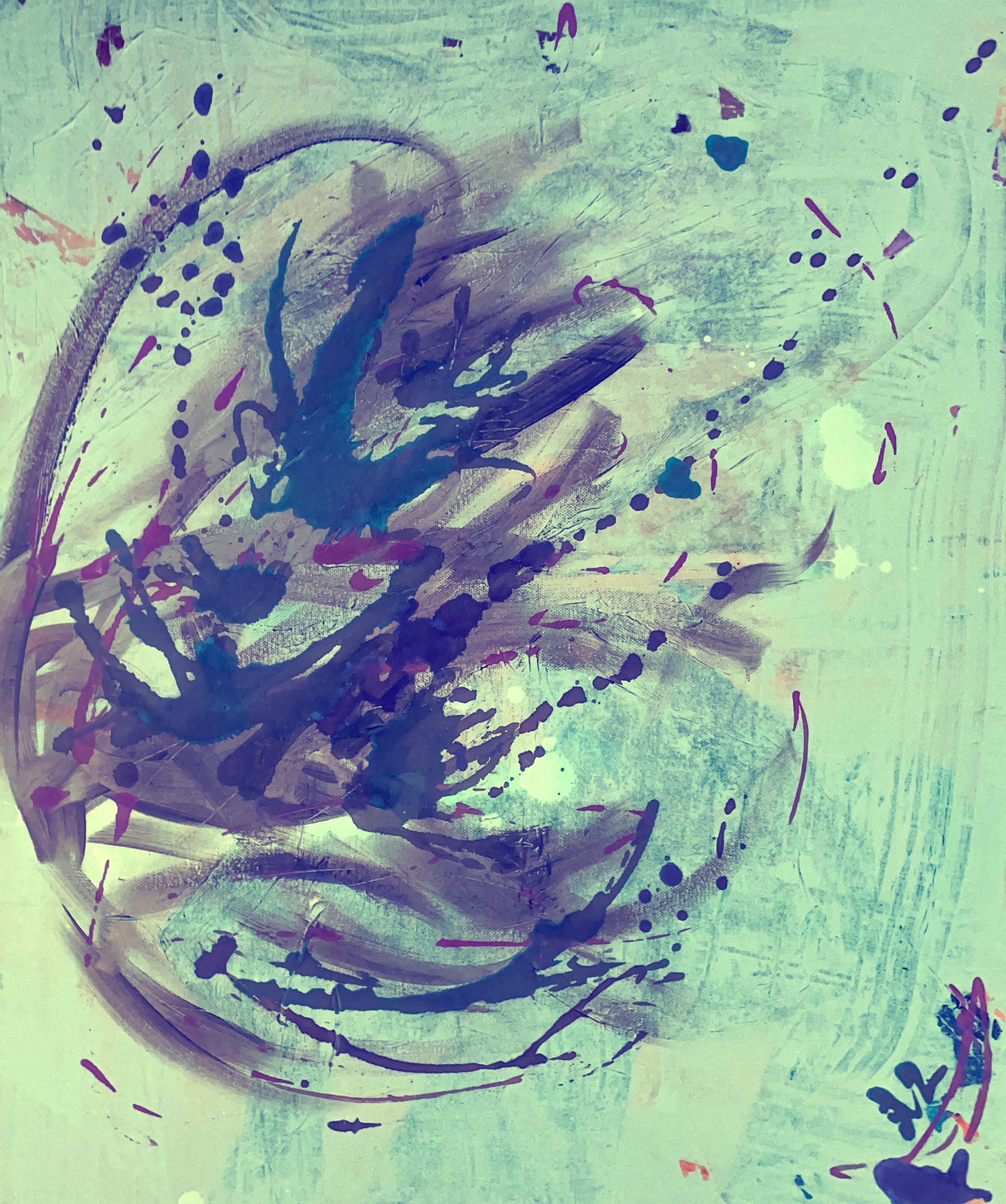 Dynamic Abstract Splatter by Alyssa Hamilton — canvas wall art