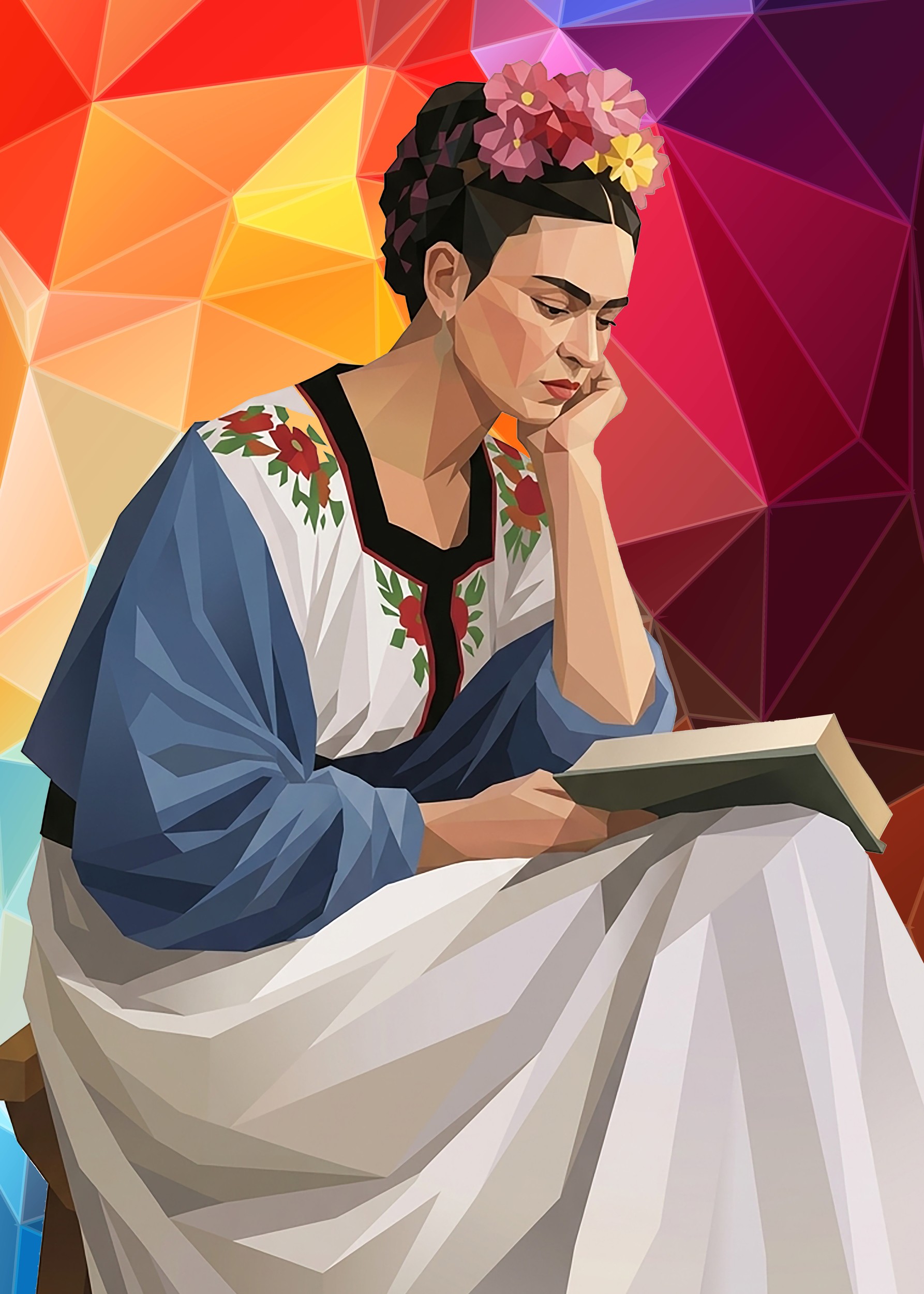 Thoughtful Woman Reading by Low Profile — canvas wall art
