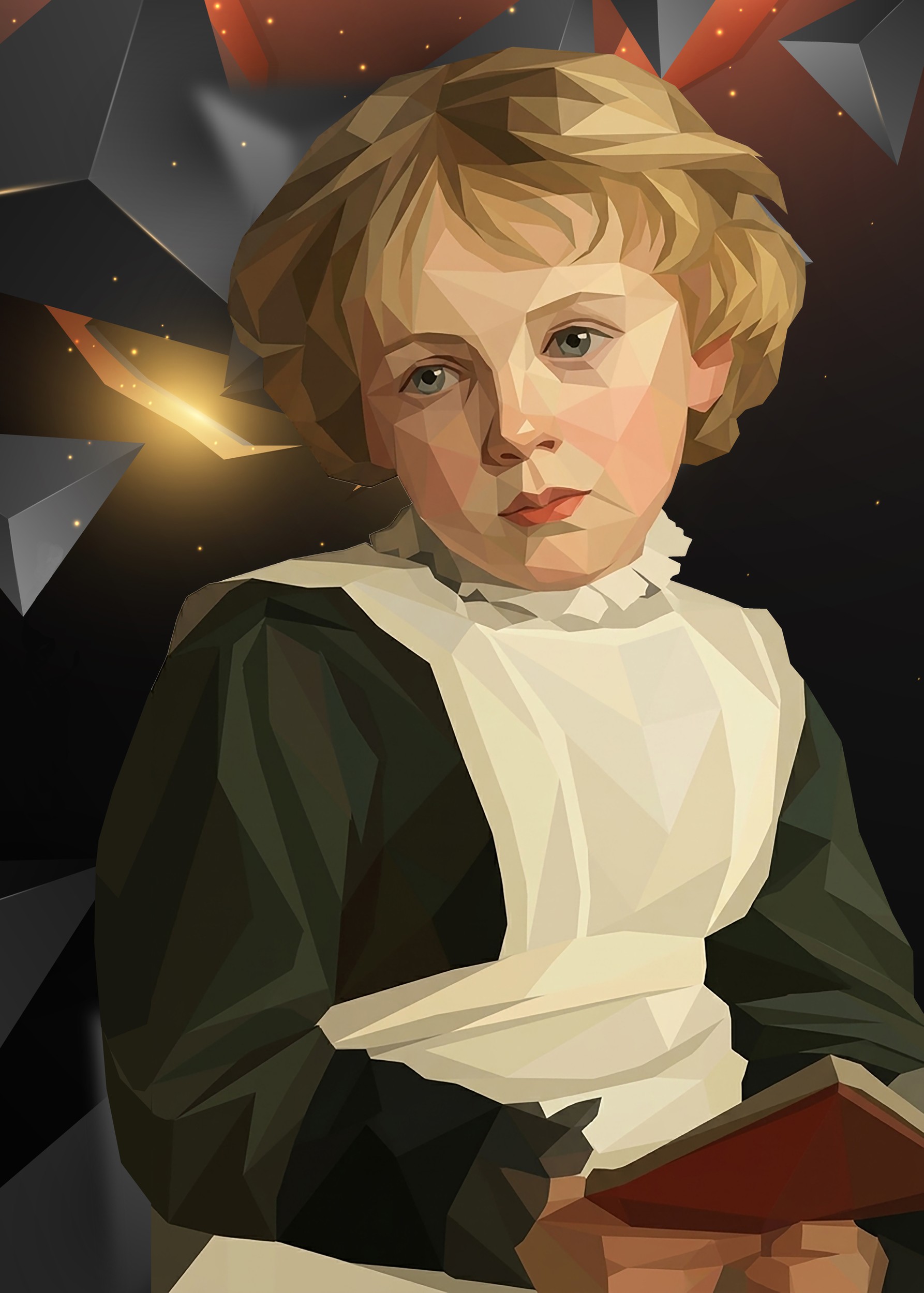 Geometric Child Portrait by Low Profile — canvas wall art