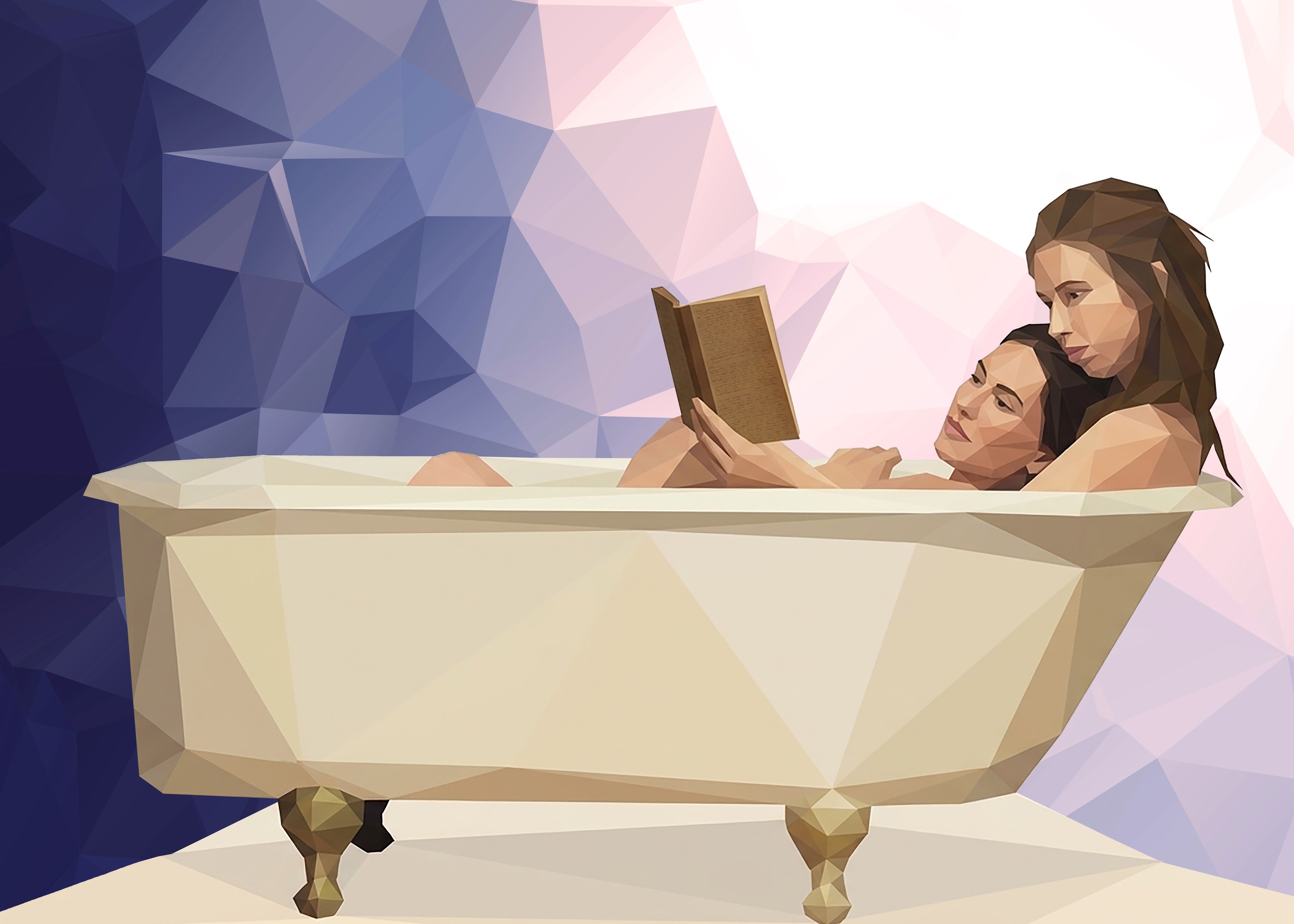 Intimate Bath Reading by Low Profile — canvas wall art